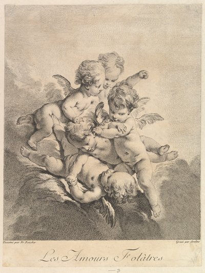 Crianças brincando, 1750. de Pierre Alexandre Aveline