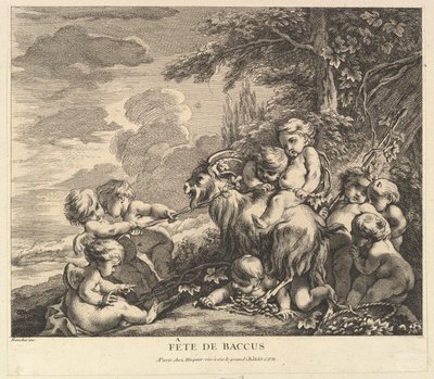 A Festa de Baco, ca. 1738 de Pierre Alexandre Aveline