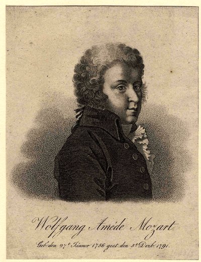 Retrato do compositor Wolfgang Amadeus Mozart 1756-1791, depois de 1824 de Pierre Alexandre Tardieu
