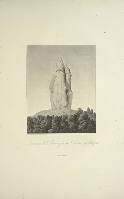 Cume da montanha de Organos, Actopan, gravado por Bouquet, ilustração de 