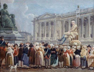 Exposição de Pierre Nicolas Perrin na Place de la Révolution, 29 Vendémiaire, c. 1793. de Pierre Antoine Demachy