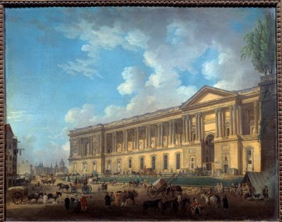 A colunata do novo degredado louvre. Vista de Paris. Pintura de Pierre Demachy (1723-1807) de Pierre Antoine Demachy