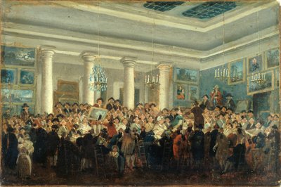 Venda pública de pinturas, c. 1785. de Pierre Antoine Demachy