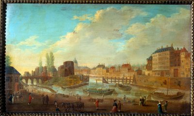 Vista da Ilha de Louviers e da Ponta da Ilha de Saint Louis Vista do Porto de Saint Paul Pintura de Pierre Demachy (1723-1807) 1780 Sol. 0,32x0,53 m Paris, Musee Carnavalet de Pierre Antoine Demachy