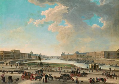 Vista de Paris da Place Dauphine, entre 1750 e 1775. de Pierre Antoine Demachy