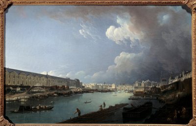 Vista do Louvre e da Ile de la Cite tirada da Pont Royal Painting de Pierre Demachy (1723-1807) 1778 Sun. 0,49x0,77m. de Pierre Antoine Demachy