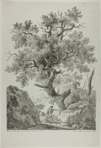 Artista numa paisagem rochosa de Pierre Antoine Mongin