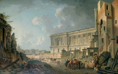 Vista do Louvre, c1743-1807 de Pierre Antoine de Machy