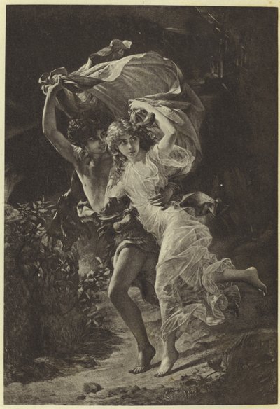 A tempestade por Pierre Auguste Cot (fotogravura) de Pierre Auguste Cot