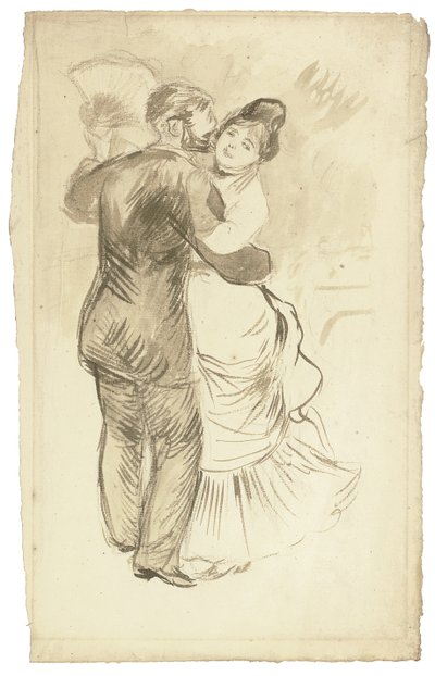 Um estudo para "Dança no campo", 1883 de Pierre Auguste Renoir