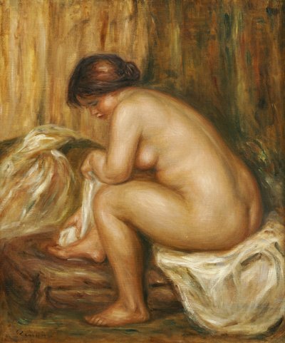 Depois do banho, c.1900 de Pierre Auguste Renoir