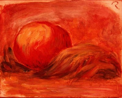 Maçã com Folha de Pierre Auguste Renoir