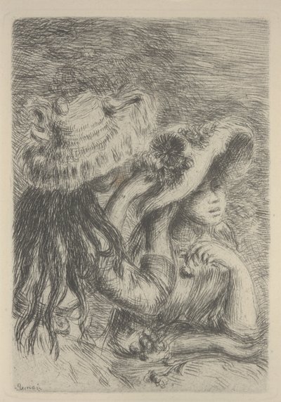 Arranjando o Chapéu de Pierre Auguste Renoir