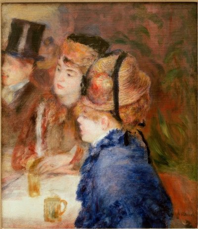 No café. Os bebedores de Pierre Auguste Renoir