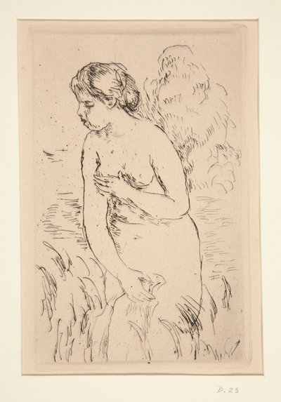 Estreia de Baigneuse, ? mi-jambes (Banhista em pé, até os joelhos) de Pierre Auguste Renoir