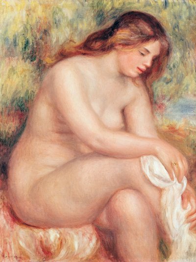 Bather Secar-se, c.1910 de Pierre Auguste Renoir