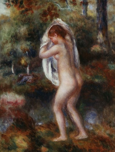 Banhista se despindo, 1897 de Pierre Auguste Renoir