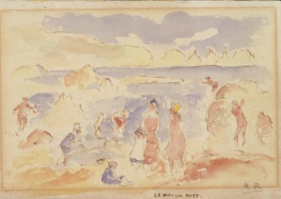 Cena da praia, 1883. de Pierre Auguste Renoir