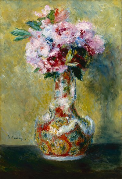 "Bouquet de flores num vaso japonês" (Japonisme) Pintura de Pierre Auguste Renoir (1841-1919) 1878 Indianapolis Museum of Art USA de Pierre-Auguste Renoir