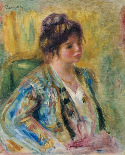 Busto de mulher em traje oriental, c. 1895 de Pierre Auguste Renoir