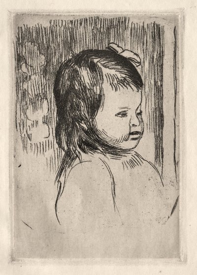 Busto de uma criança, virou à direita. de Pierre Auguste Renoir