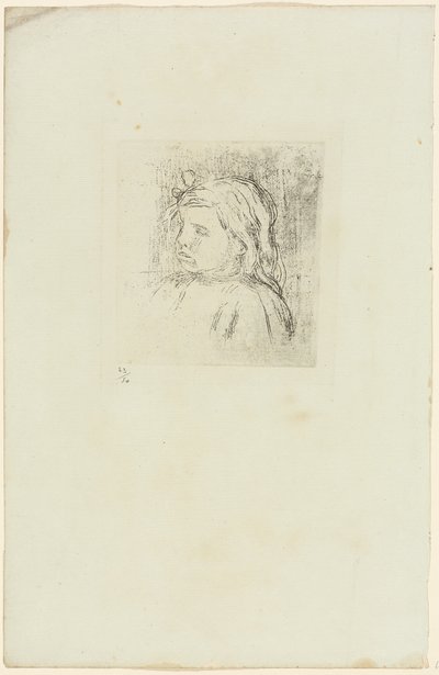 Claude Renoir virou três quartos para a esquerda de Pierre Auguste Renoir
