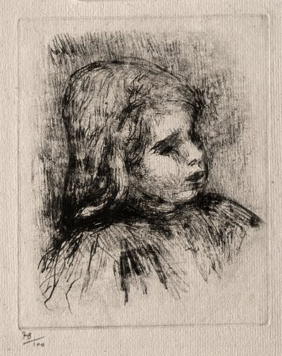 Claude Renoir, três quartos à direita, 1908. de Pierre Auguste Renoir