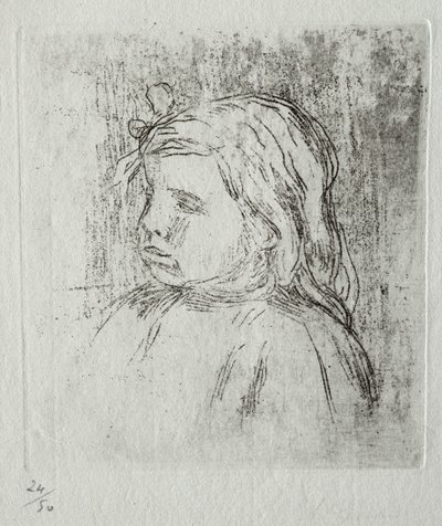 Claude Renoir, três quartos à esquerda de Pierre-Auguste Renoir