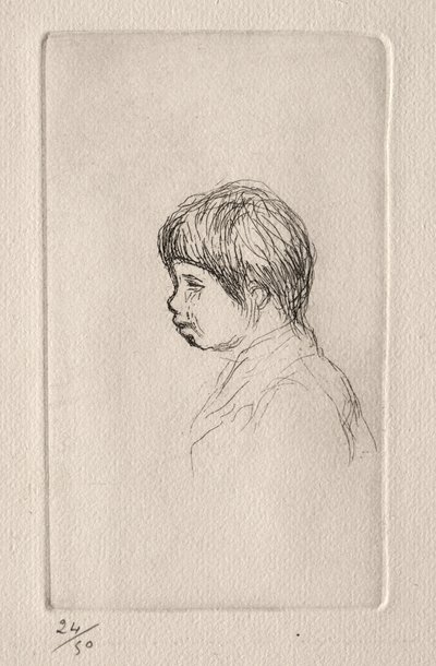 Claude Renoir, o filho do artista, em perfil de Pierre Auguste Renoir