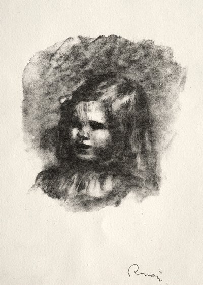 Claude Renoir, virou à esquerda. de Pierre Auguste Renoir