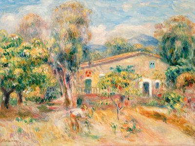 Collettes Farmhouse, Cagnes, 1910 de Pierre Auguste Renoir