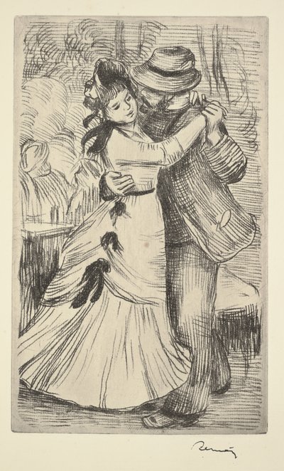 Dance in the Countryside, c.1890 (gravura em solo macio) de Pierre Auguste Renoir