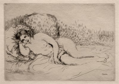 Mulher nua deitada. de Pierre Auguste Renoir