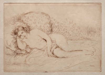 Mulher nua deitada em 1906. de Pierre Auguste Renoir