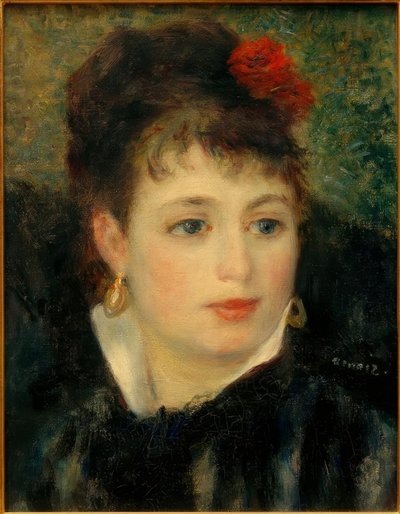 Mulher com rosa de Pierre-Auguste Renoir
