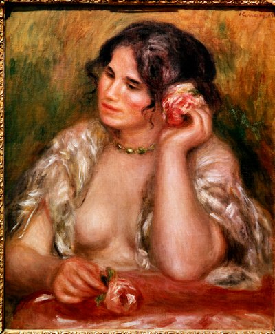 Gabrielle tem a rosa (óleo sobre tela de Pierre Auguste Renoir