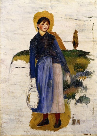Menina com meias vermelhas, 1886 de Pierre Auguste Renoir