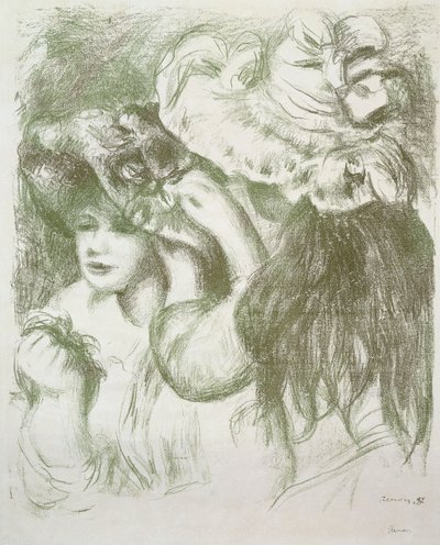 Pin do chapéu, primeira placa; Le Chapeau Epingle, Premiere Planche, c.1897 de Pierre Auguste Renoir