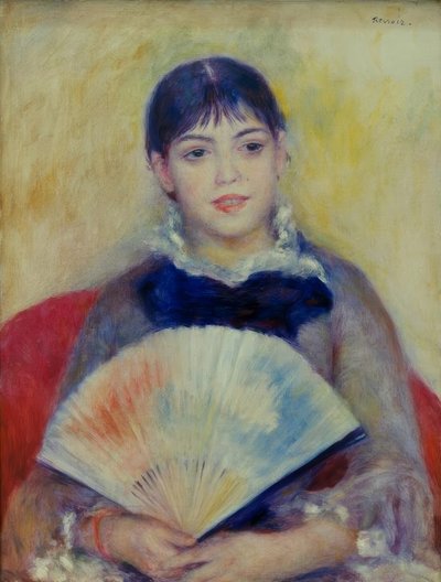 A mulher com o ventilador de Pierre Auguste Renoir
