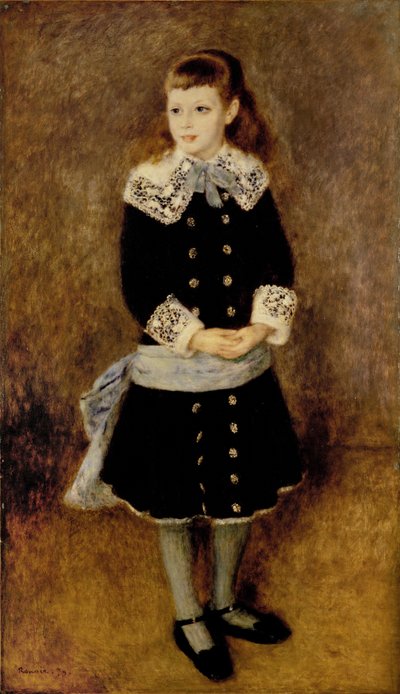 A rapariga do cinto azul ... (óleo sobre tela) de Pierre Auguste Renoir
