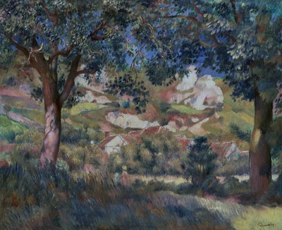 Paisagem em La Roche Guyon, c.1887 (óleo sobre tela) de Pierre Auguste Renoir