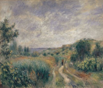 Paisagem perto de Essoyes Paisagem com duas figuras na grama, 1892. de Pierre Auguste Renoir
