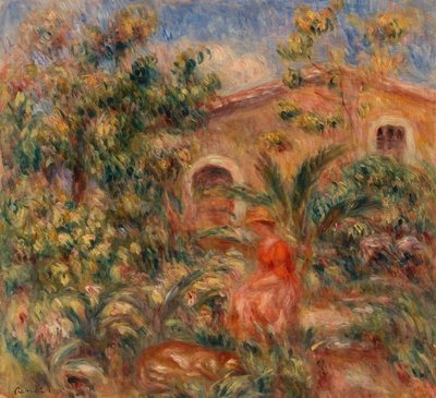 Paisagem com Mulher e Cão de Pierre Auguste Renoir