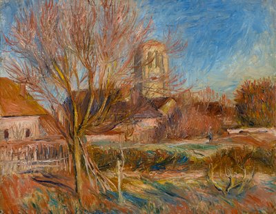 A igreja de Essoyes, c.1900 (óleo sobre tela) de Pierre Auguste Renoir