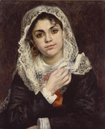 Lise em um Xale Branco, c.1872 de Pierre Auguste Renoir