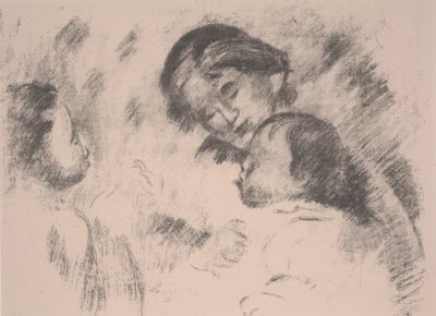 Maternidade: Gabrielle, Jean e uma menina de Pierre-Auguste Renoir