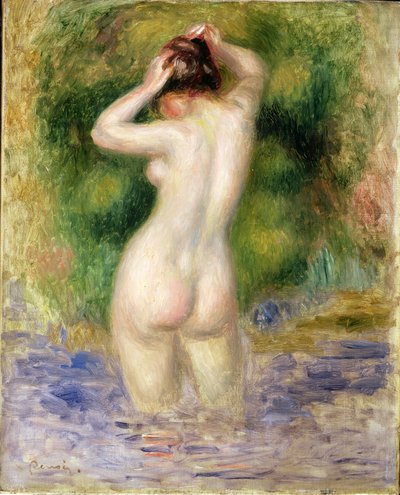 Nude Wading, c.1880 (óleo sobre tela) de Pierre Auguste Renoir