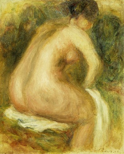 Mulher nua tomando banho; Mulher nua sentada, 1910 de Pierre Auguste Renoir