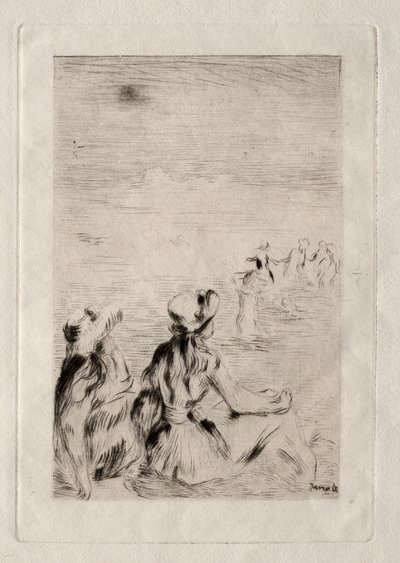 Na praia de Berneval de Pierre Auguste Renoir
