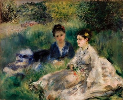 Sobre a relva (Jovens mulheres sentadas na relva) de Pierre Auguste Renoir